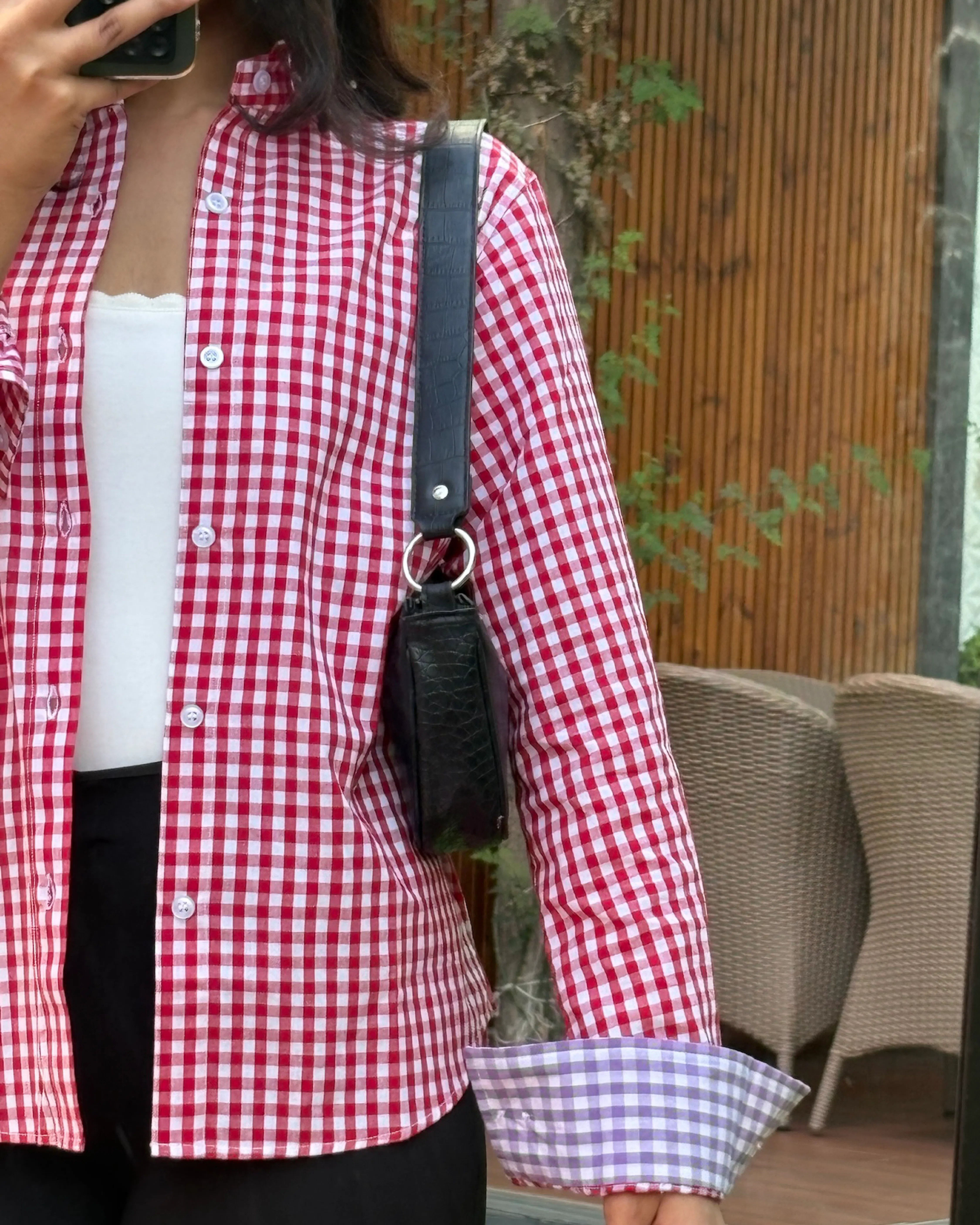  cherry red gingham shirt  thumbnail 3