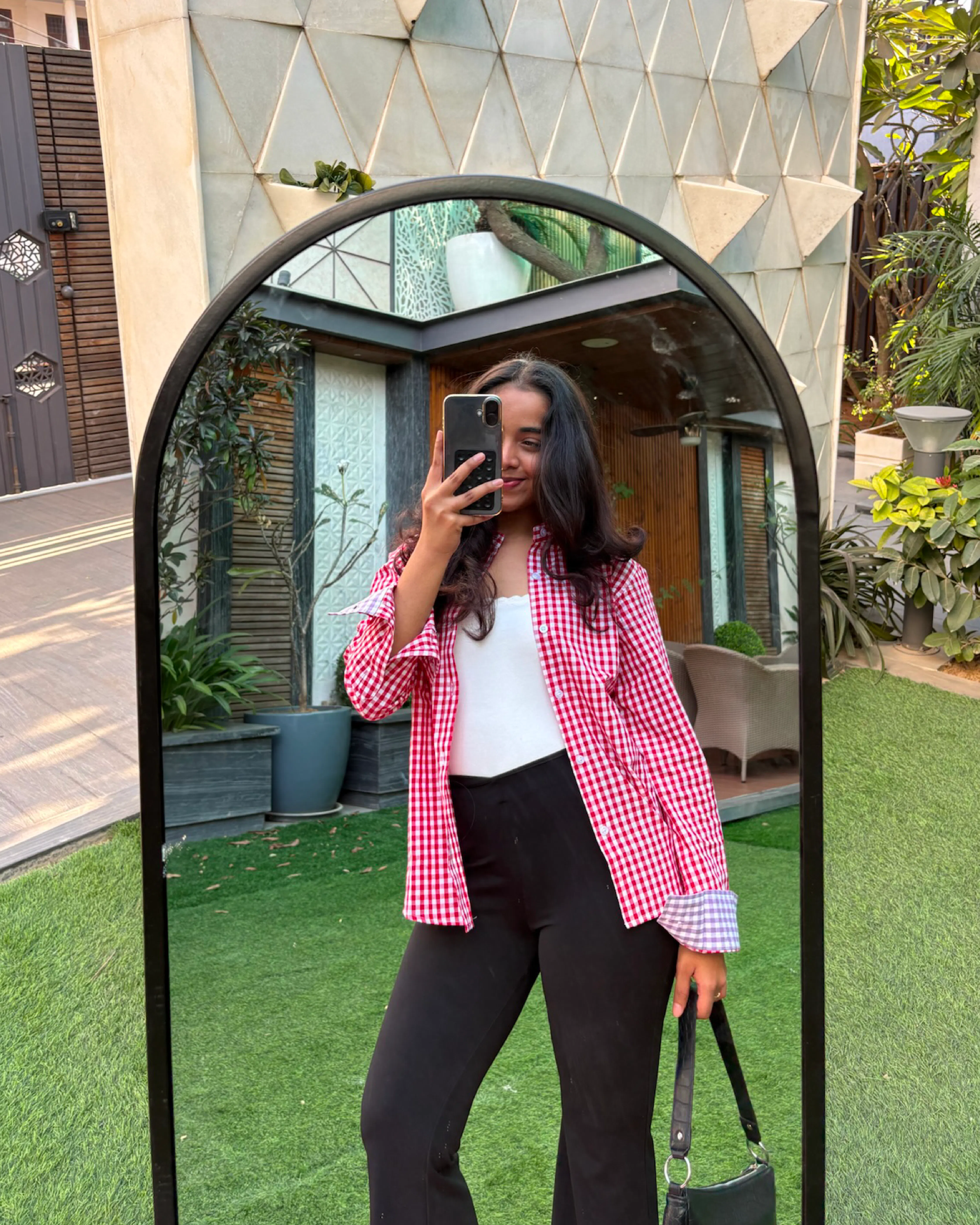  cherry red gingham shirt  thumbnail 4