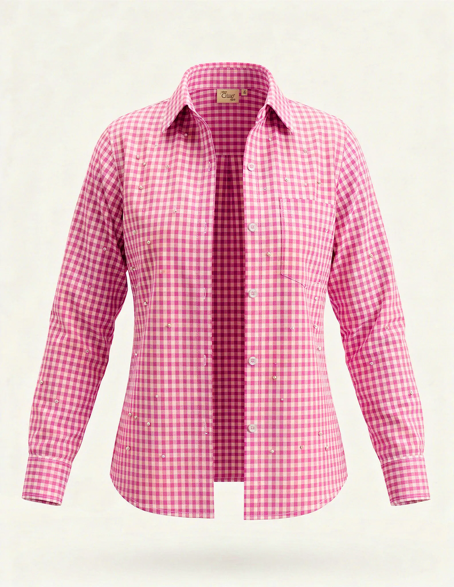pink pearl gingham shirt  thumbnail 4