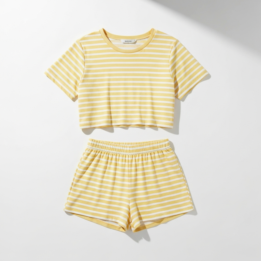 Sunny Stripe Shorts Set