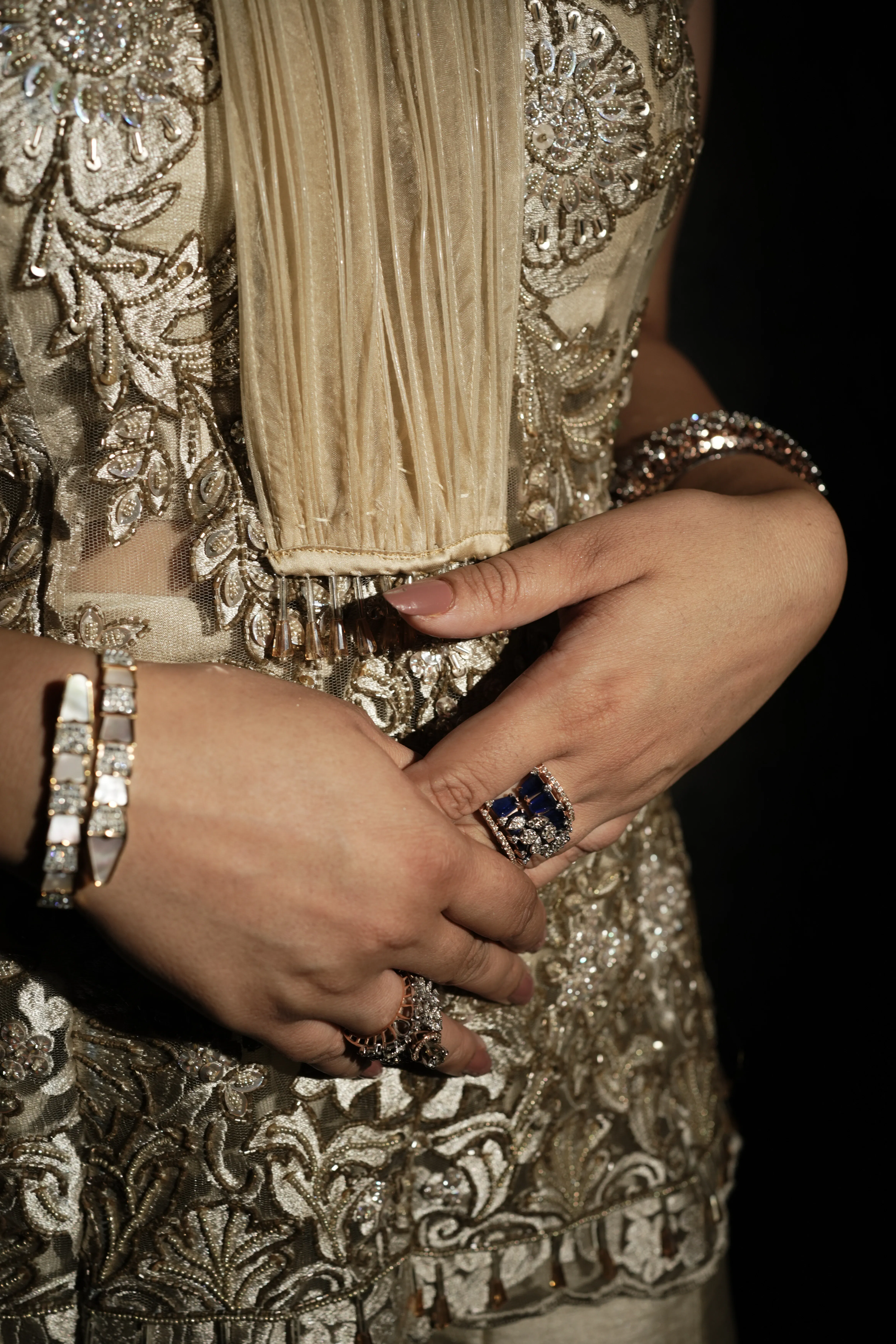 ivory embroidered sharara set thumbnail 3