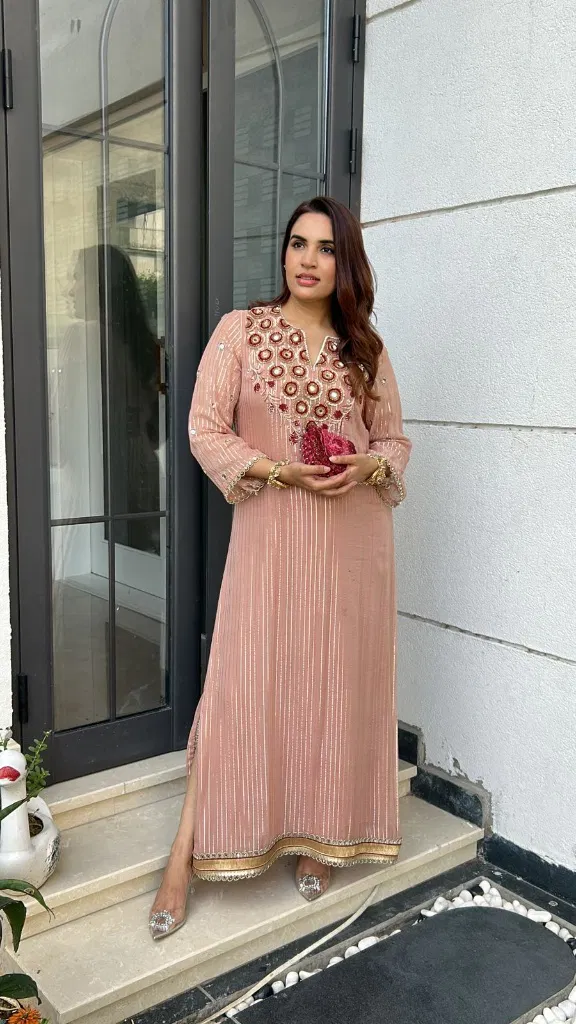 rose gold banarasi chogha