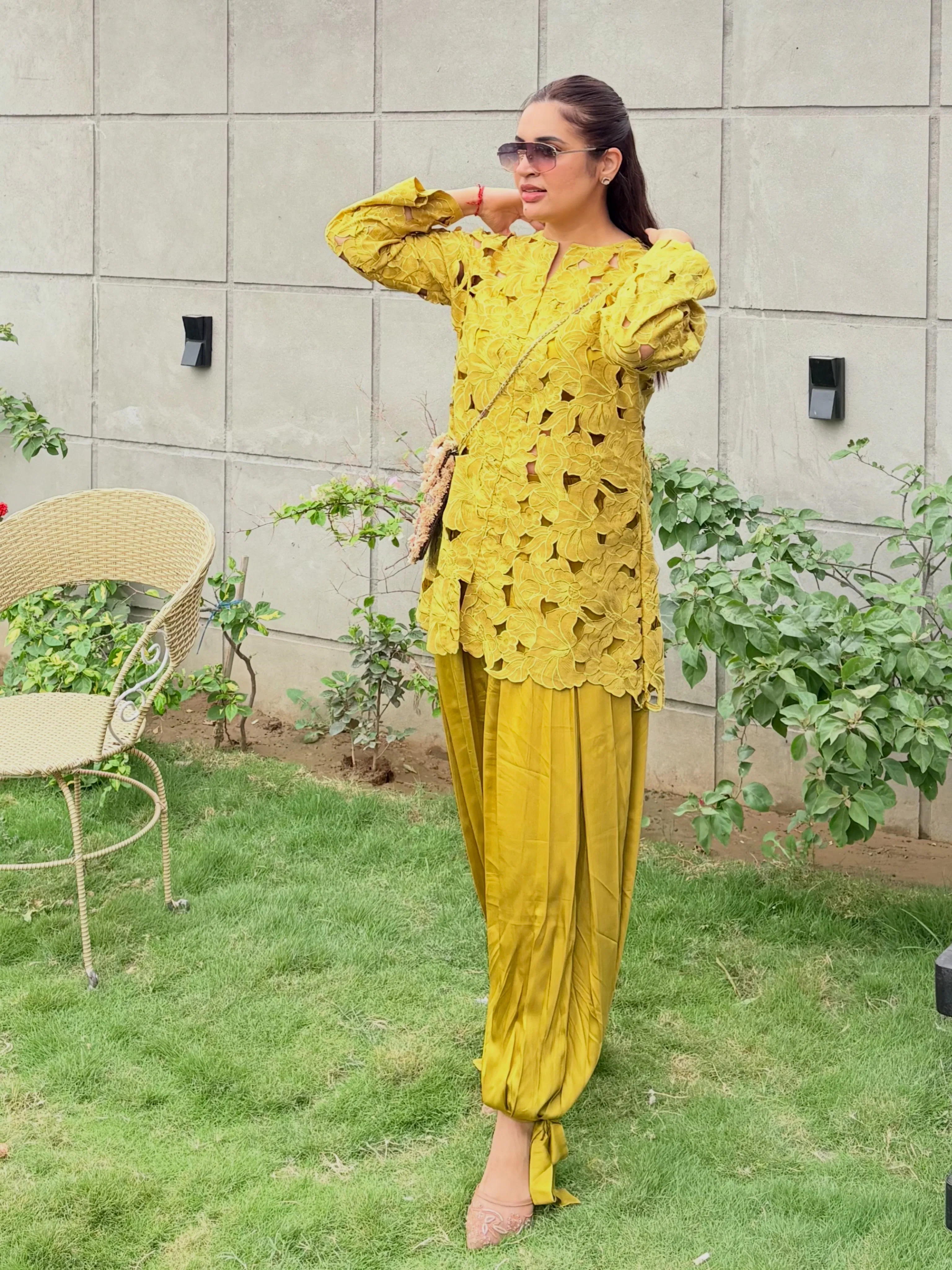 sunlight cutwork kurta set